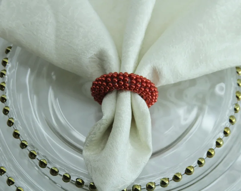 Цветные кольцо для салфеток жемчуг, дешевый Держатель салфеток Свадебные украшения 12 шт. qn19022601