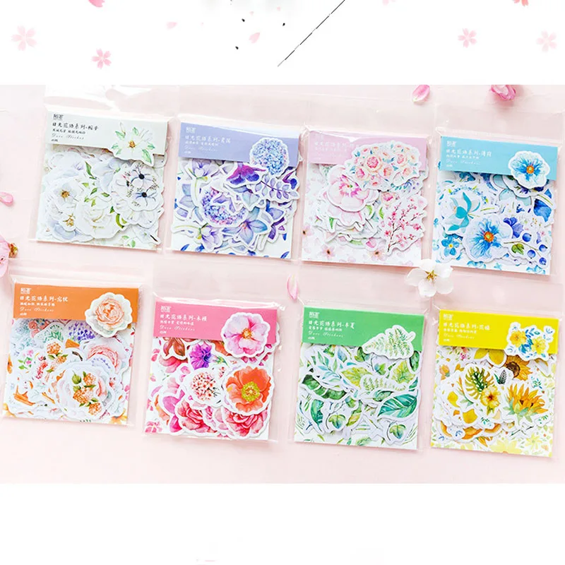 

45pcs Flower series beautiful sticker photo album Scrapbook paper decoration sticker diy Handmade gift card stickers Arts Craft