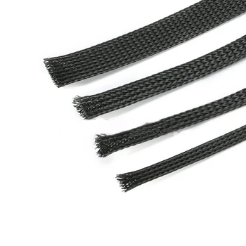 

1M cable sleeve braided 4/5/6/7/8/10/12/15/18mm black Snakeskin mesh Wire Protecting PET Nylon Cable Sleeve wire mesh shock