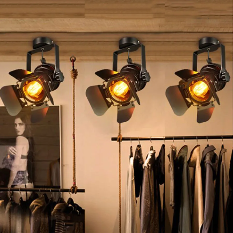 

Thrisdar Retro Industrial LED Track Light America Surface Mounted LED Ceiling Downlight Hallway Clothing Store Bar LED Spotlight