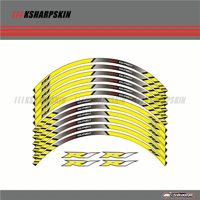 12 X CustonThick край внешний обод стикеры колеса нашивки наклейки подходят все YAMAHA YZF R1