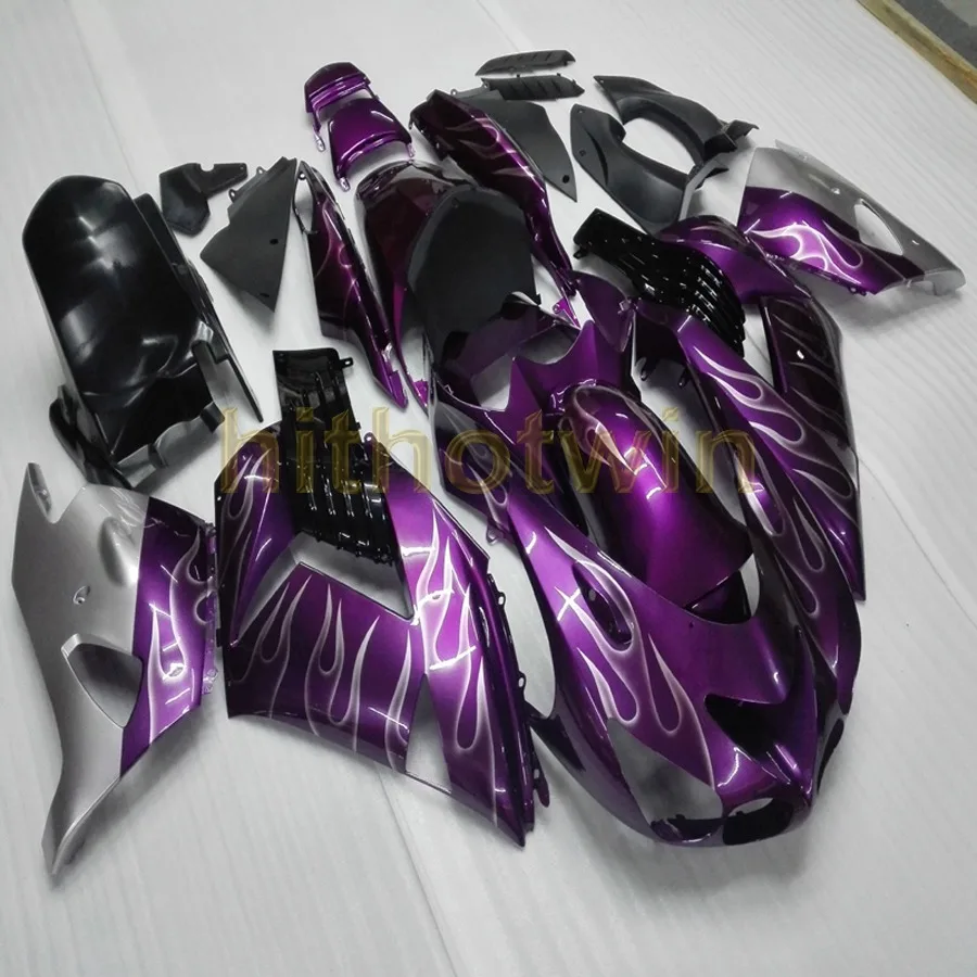 Пользовательские обтекатель для Kawasaki 2006 2007 2008 2009 2010 2011 2012 2013 ZX14R литья под давлением фиолетовый - Цвет: F