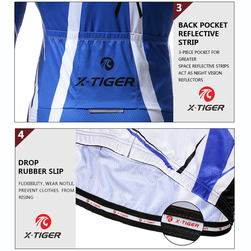 X-Tiger Pro Велоспорт Спортивная футболка для езды на велосипеде Одежда MTB велосипед одежда Весна с длинным рукавом Одежда для велоспорта Ropa De Ciclismo