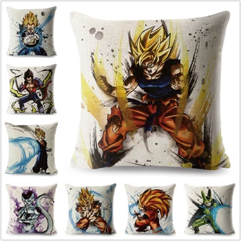 

44 Style Dragon Ball Pillow Case Cartoon Linen 45*45 cm Square Cushion Cover for Sofa Home Decorative Printed Throw Pillowcase