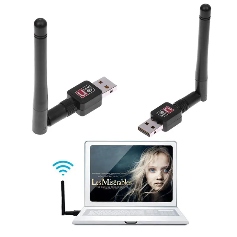 Мини USB WiFi беспроводной адаптер сетевой LAN карты 802.11n/g/b 150 Мбит/с антенной для ПК настольный ноутбук для XP WIN7 Win8 Linux