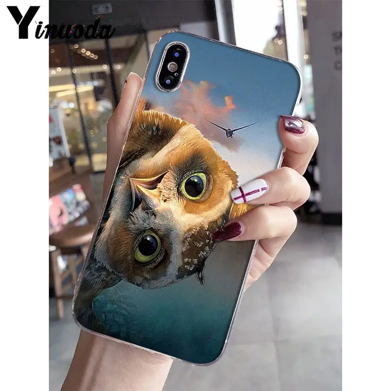 Yinuoda чехол для телефона из ТПУ с изображением Ночной Совы iPhone 6S 6plus 7 7plus 8 8Plus X Xs MAX 5