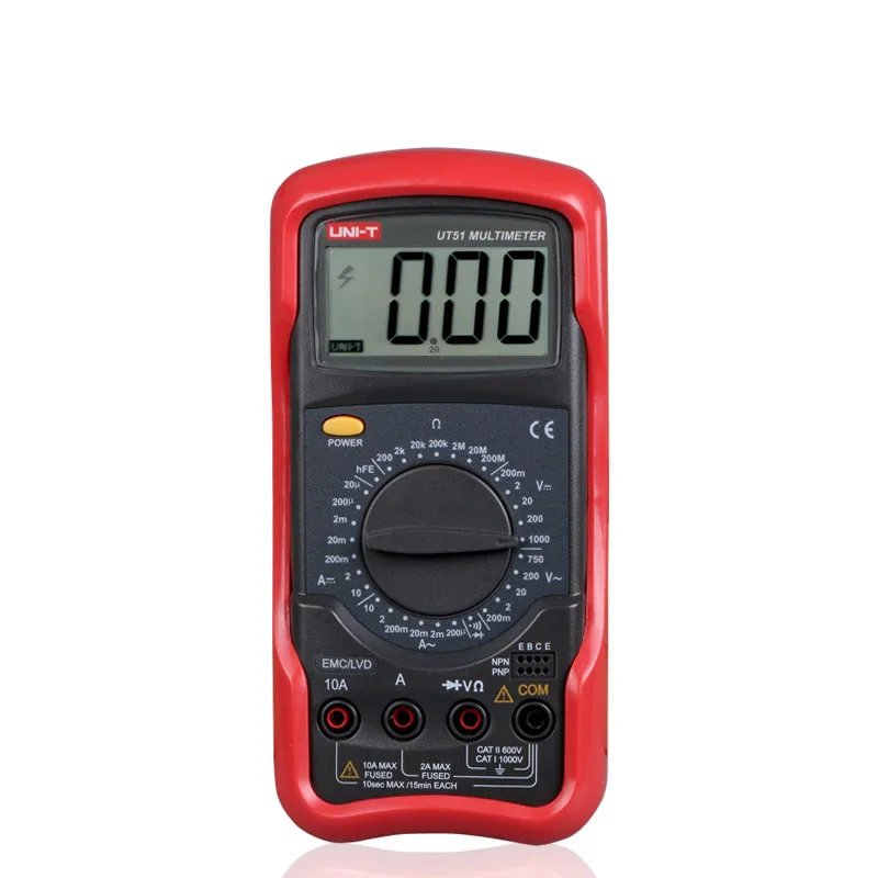 

2016 1pcs UNI-T UT51 Digital LCD Standard Precision Handheld Voltage Current Resistance Digital Multimeter UT-51 Wholesale