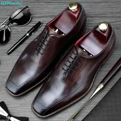 QYFCIOUFU/Лидер продаж; классические мужские итальянские ботинки ручной работы; модные вечерние свадебные модельные туфли для офиса; мужские