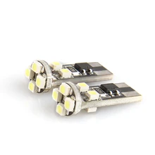 1 шт T10 светодиод Шина CAN свет W6W 194 внутренние ксеноновые Белый светодиодный CANBUS без ошибок OBC t10 8SMD 3528 2,5 W с объектив проектора Алюминий