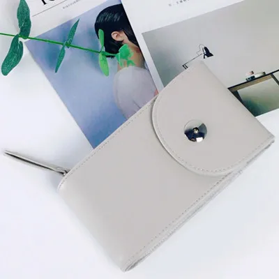 Кошелек женский кошелек для монет сумка для телефона портфель длинный мини Vogue на молнии кожа Многофункциональный цвет карты женские кошельки - Цвет: Серый