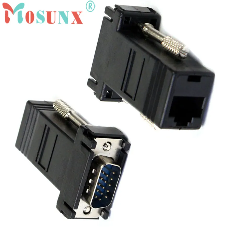 

Ecosin2 Mosunx VGA Extender Male To Lan Cat5 Cat5e RJ45 Ethernet Female Adapter 17Mar09