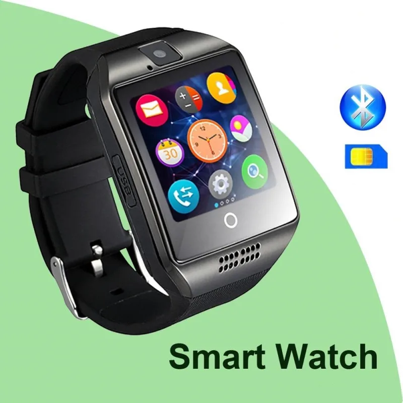 

Bluetooth Smart Watch Phone With Camera Facebook Whatsapp Twitter Sync SMS Smartwatch Support SIM TF Card For IOS Android