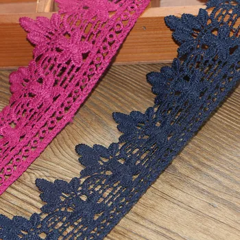 

3 Yards6cm pink embroidered Cotton lace Sewing Accessories craft Handmade for clothing bag wedding Decoration