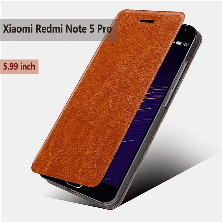Флип кожаный чехол для Xiaomi Redmi Note 5 Pro искусственная кожа + силикон 5Pro Note5pro 99 дюймов