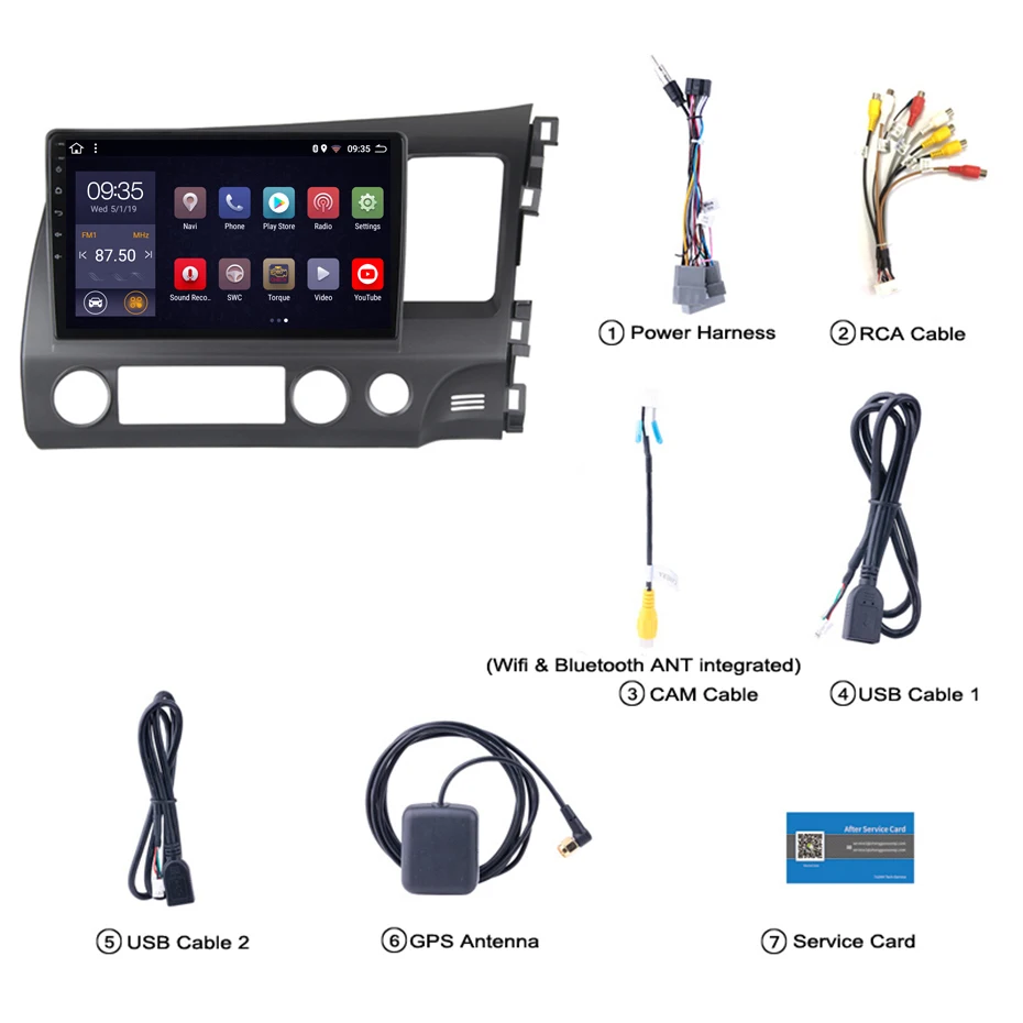 Best 10.1inch 2.5D IPS HD multi-touch screen Android8.1 2G RAM 32G ROM NAVI with Bluetooth USB WIFI SWC For Honda civic 2004-2011 RHD 2