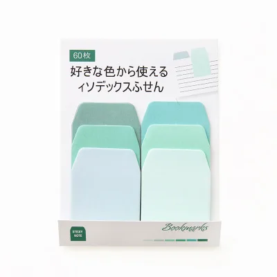 Gradient green 60 страниц милый Kawaii блокнот для заметок клейкая бумага для заметок, Канцтовары стикер индекс выложен это планировщик стикер s блокноты офисные школьные принадлежности - Цвет: Gradient green
