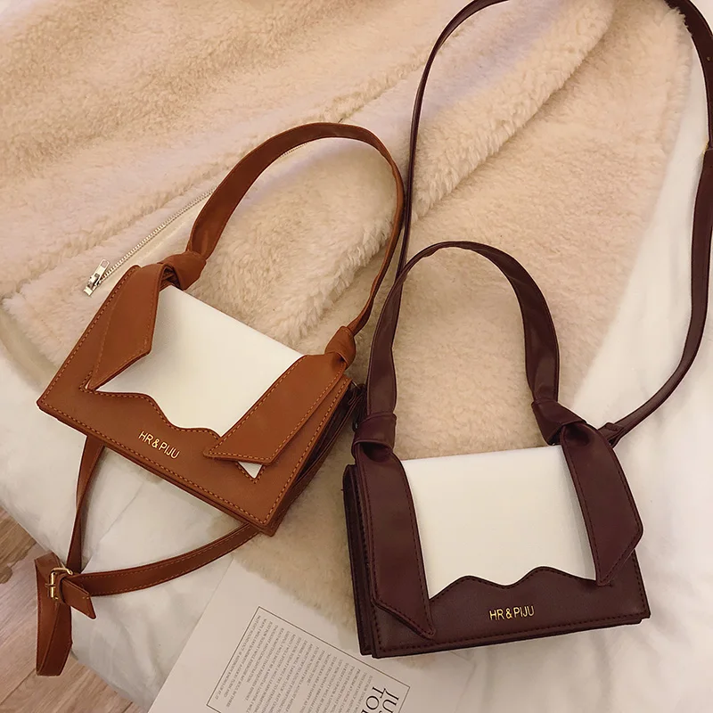 

KYYSLO Fashion knot rope rabbit color ear handbag Women's bag Korean version of wild shoulder Crossbody Small square bag