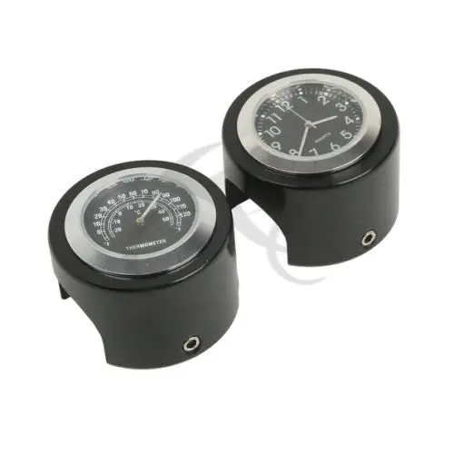 

Motorcycle Handlebar Black Clock&Temp For Harley Honda Yamaha Suzuki Kawasaki