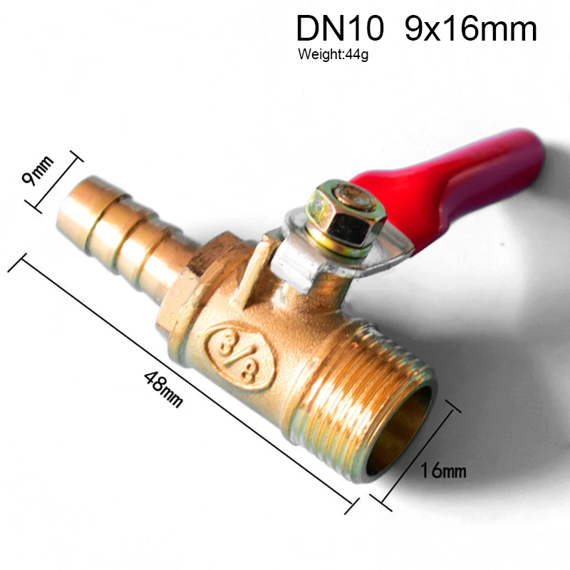 1 шт. G1/8 &quot1/4&quot 3/8 &quotУТОЛЩЕННЫЙ медный шариковый клапан с красной ручкой