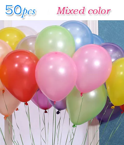 50 шт. воздушные шары на день рождения 10 Дюймов 1,5 г латексные украшения для свадебной вечеринки для взрослых/детей Детские воздушные шары на день рождения - Цвет: 50pcs Mix colour
