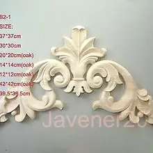 B2-1-12x12 см дуба дерева резные Угловые Onlay аппликация Неокрашенная рама, дверь наклейка рабочий плотник цветок