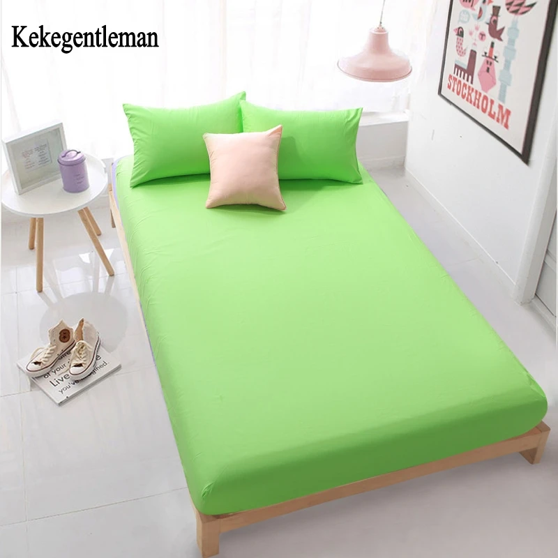 

Kekegentleman 100% Cotton Solid Bed Sheet double single fitted sheet bedding linens sheets High-density bed sheet White Black