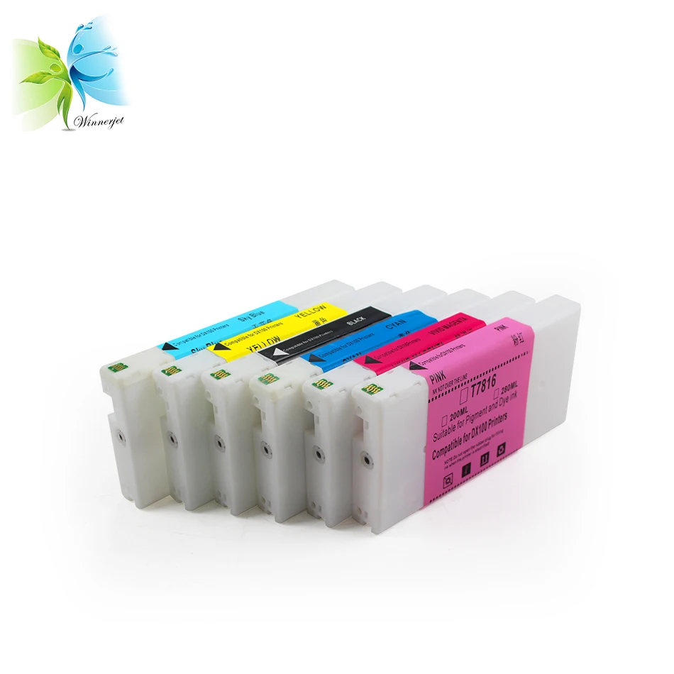 WINNERJET T7811 T7816 6 Colors 200ml Compatible Ink Cartridge With One Time Use Chip For