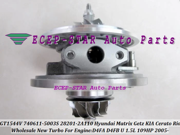 GT1544V 740611-5003S 28201-2A110 740611 782403 Turbocharger Turbo CHRA Cartridge For HYUNDAI Matrix Getz KIA Cerato Rio 05 D4FA D4FB U 1.5L 109HP (1)