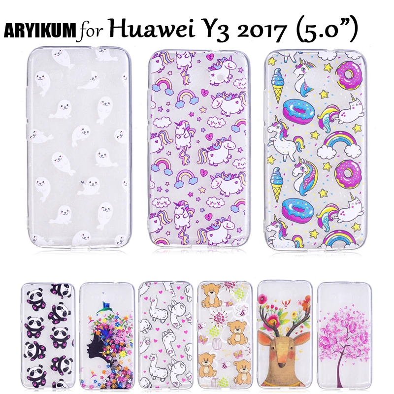 Чехлы для телефонов ARYIKUM силиконовые чехлы Huawei Y3 Y 3 2017 Y32017 с двумя sim-картами CRO-L22