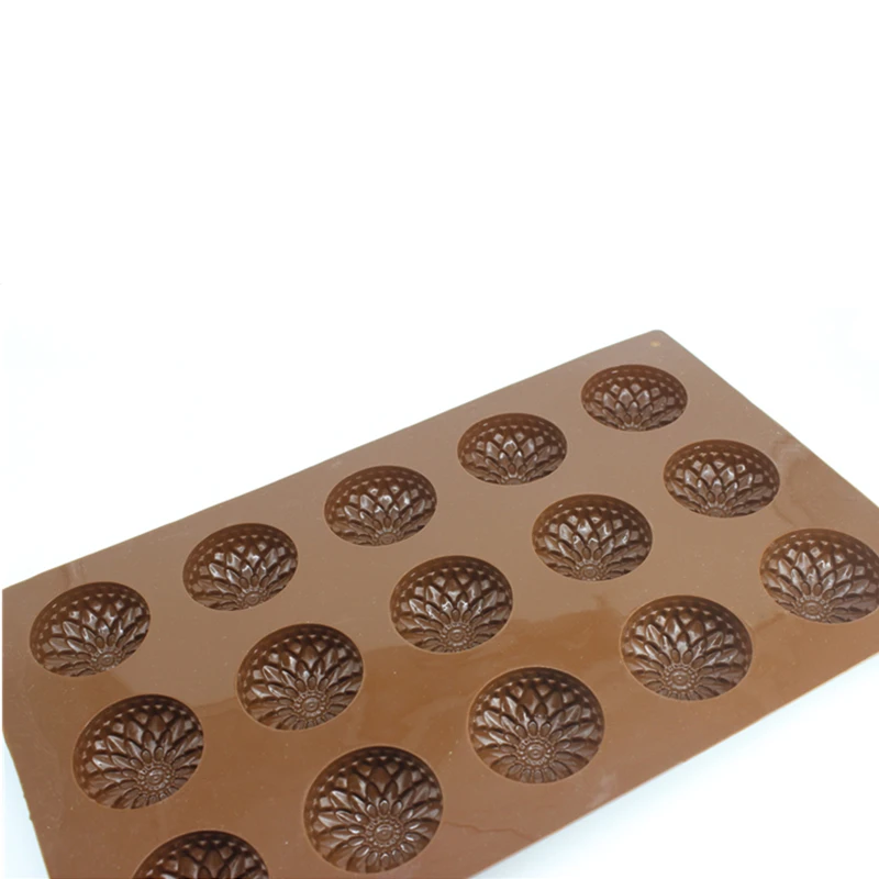 Aomily 15 Отверстия 3D Хризантема и Подсолнух формы силиконовые формы для мыла конфеты Fondant(сахарная) шоколад кухонная Форма Силиконовый печенье, торты пресс-форм