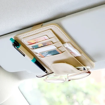 

1x Car Visor Card Storage Bag Glasses Holder Clip For Toyota Corolla RAV4 Camry Prado Avensis Yaris Hilux Prius Cruiser