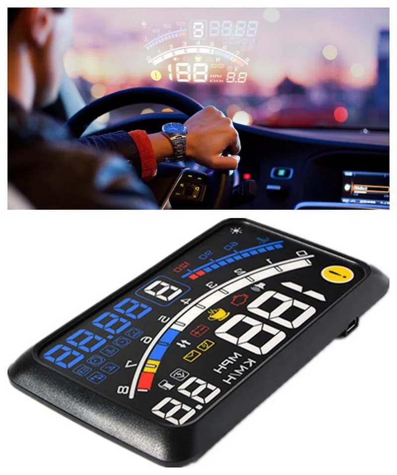 F4 HUD Дисплей 5 дюймов интеллектуальное потребление данных Диагностика OBD2 и EUOBD