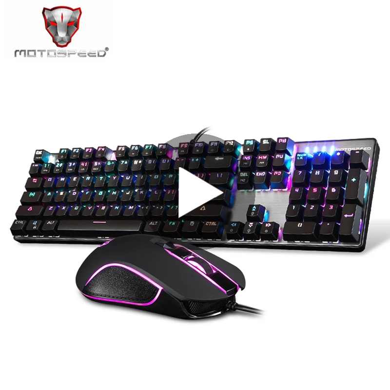 Motospeed CK888 игровая Механическая клавиатура и мышь набор для ПК геймера компьютер с