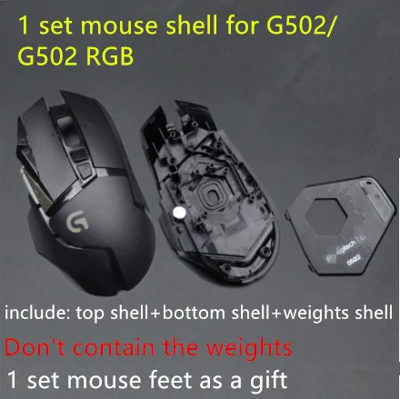 Белый Оригинальные аксессуары для мыши для logitech G502/G502 RGB edition, корпус для мыши, противовес, ножки для мыши - Цвет: Белый