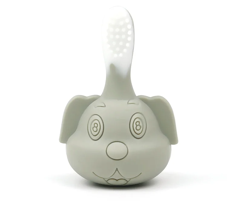Силиконовые Прорезыватели животных безопасные детские игрушки кулон силиконовые бусины для малышей BPA бесплатно зубная щетка уход за зубами детская зубная щетка - Цвет: dimgray