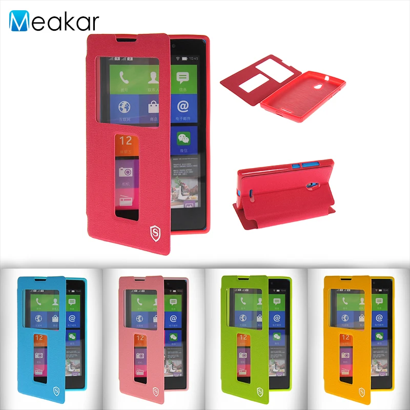 

Double View Window Flip Pu Leather 5.0For Nokia XL Case For Nokia XL Cell Phone Back Cover Case