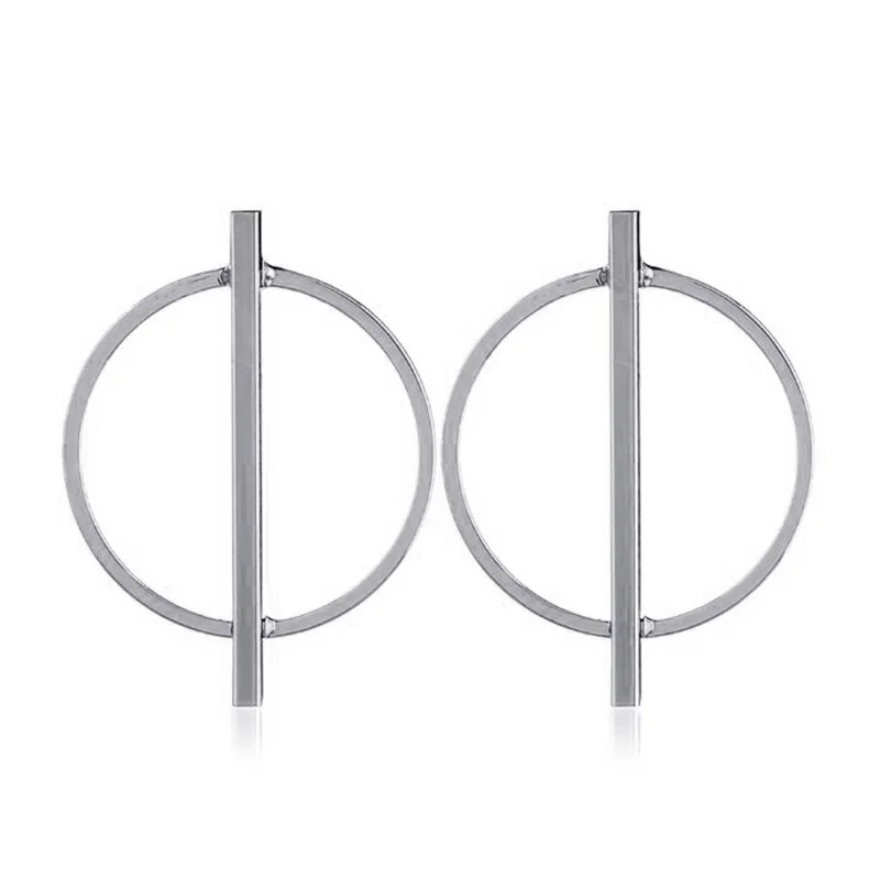 New Korean Simple Aros Hoop Earrings for Women Geometric Big Circle Ear Hoop Earrings Brincos Jewelry Earring Party Gift