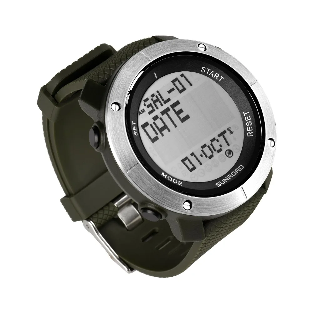 SUNROAD мужские спортивные цифровые эко часы бег Водонепроницаемый плавание Секундомер Таймер наручные часы FR1001A зеленые часы relogio