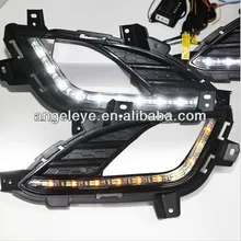 Для hyundai Elantra светодиодный DRL Дневной ходовой светильник с поворотом светильник s 2012- год V1