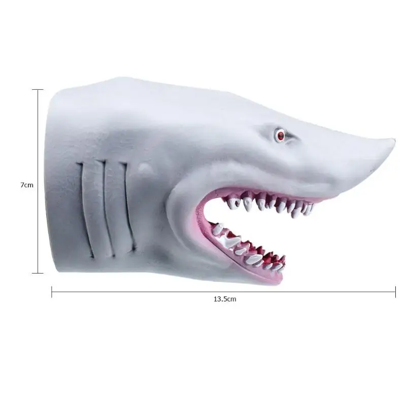 Plastic Shark Hand Puppet for Story TPR Animal Head Gloves Kids Toys Gift Soft Vinyl PVC Animal Head Figure Vividly Kids Toy