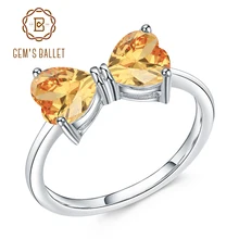 Женское кольцо с бантом GEM'S BALLET серебряное и натуральным