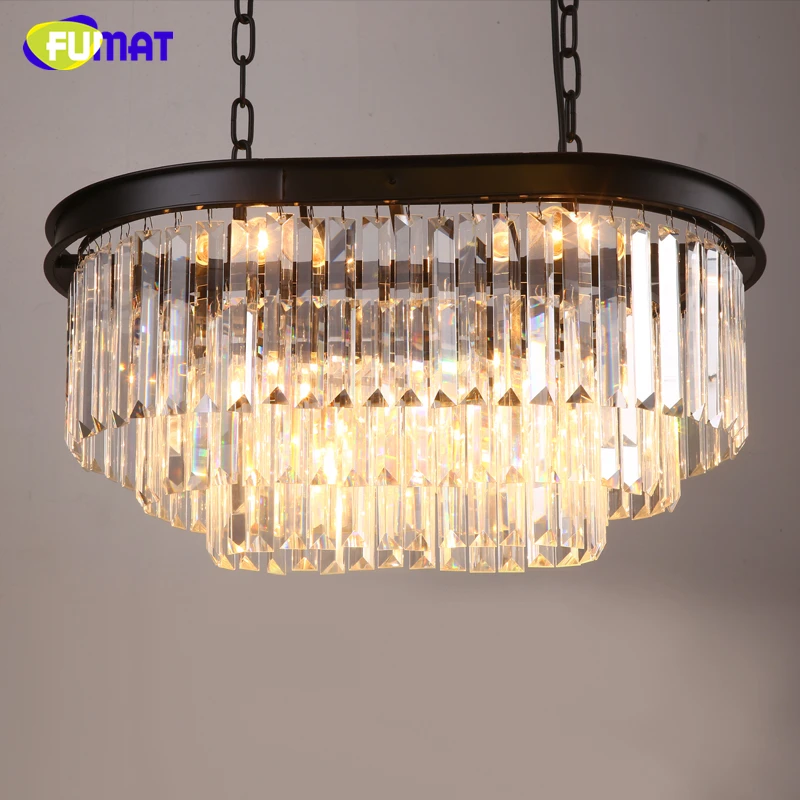 

Американский металлический подвесной светильник FUMAT s K9 в стиле лофт, кристально прозрачная лампа для гостиной, ресторана, освещение детской лампы