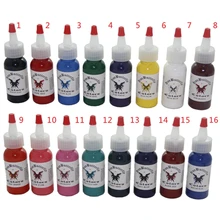 16 шт. Татуировка-картина для тела набор чернил Перманентный макияж краситель Пигмент Краска для татуажа тела чернила для макияжа инструменты 30 мл 1 унций/бутылка