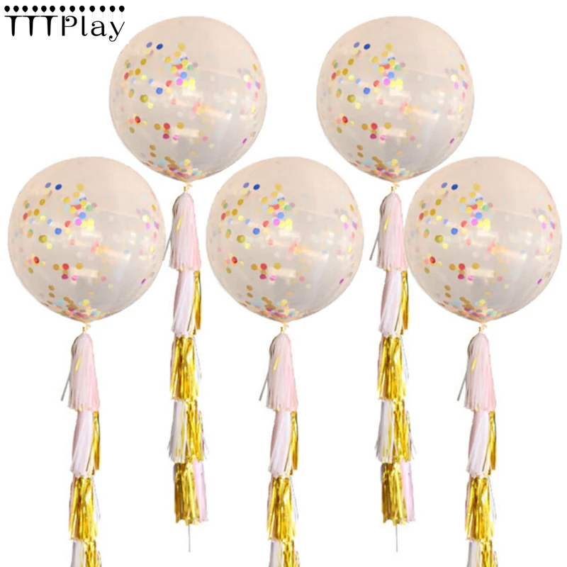 

30pcs/lot 36 inch Latex Confetti Balloon Giant Clear Air Balloon Baby Shower Birthday Wedding Party Decoration Balloons Supplies
