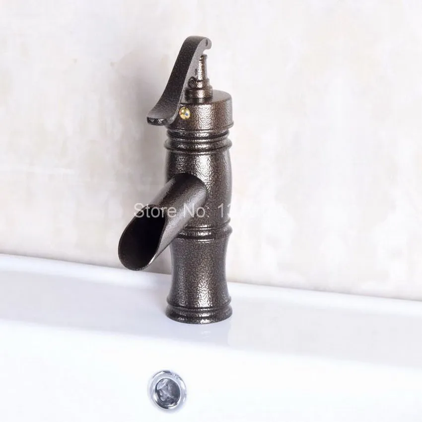 New Water Pump Look Style Antique Brass Bathroom Waterfall