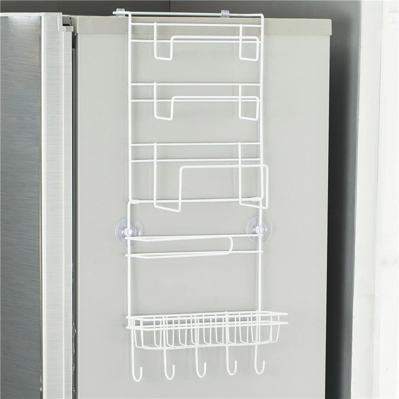 Высокий холодильник боковая настенная Вешалка кухонная стойка для хранения многофункциональная подвесная полка UEJ