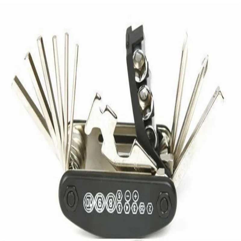 Bicycle Repair Tool Kit 16 in 1 Multifunctional Bike Mechanic Mechanic Fix Portable Tools Valve Core Remover Wrench and Tire Pat Bicycle Repair Tool Kit 16 in 1 Multifunctional Bike Mechanic Mechanic Fix Portable Tools Valve Core Remover Wrench and Tire Pat