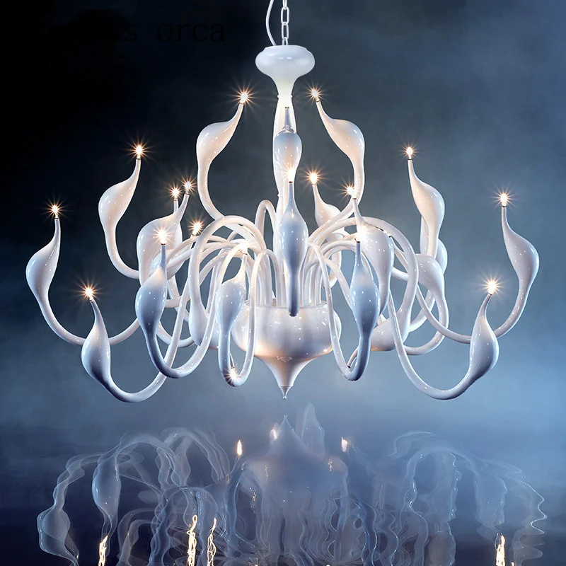 

2017 Deco European Candle Crystal LED Swan Chandeliers Ceiling Bedroom Living Room Modern Decoration G4 Lighting Free Shipping