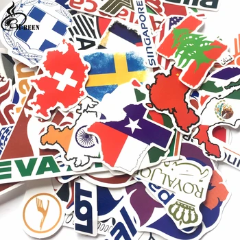 

NEW 100pcs/lot Map Airline Logo Travel stickers For Suitcase Laptop notebook Guitar motorcycle DIY Waterproof Graffiti decals