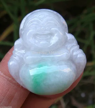 

00331 Certified Green100% Natural Grade A Jadeite Pendant Buddha